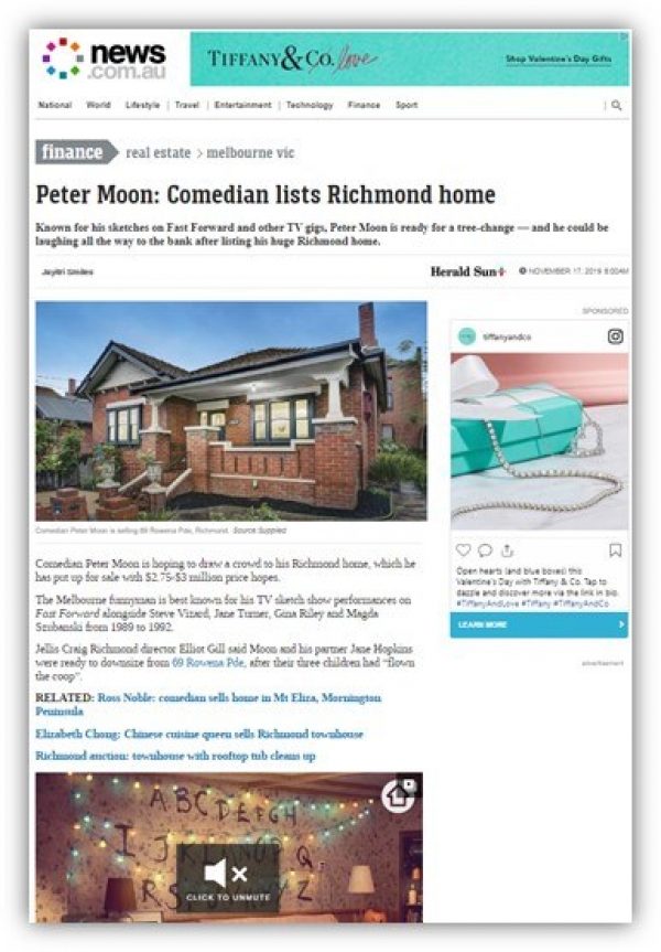 Peter Moon: Comedian lists Richmond home